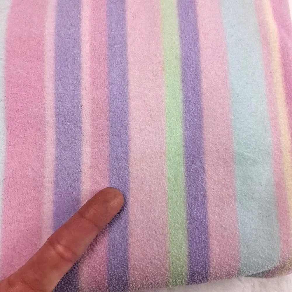 Vtg Circo Baby Girl Pink Stripe Microfleece Blanket Lovey Target HTF Purple Soft